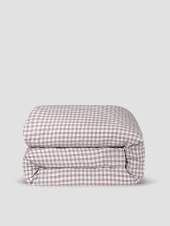 Elderberry Gingham Linen Blend Duvet Cover