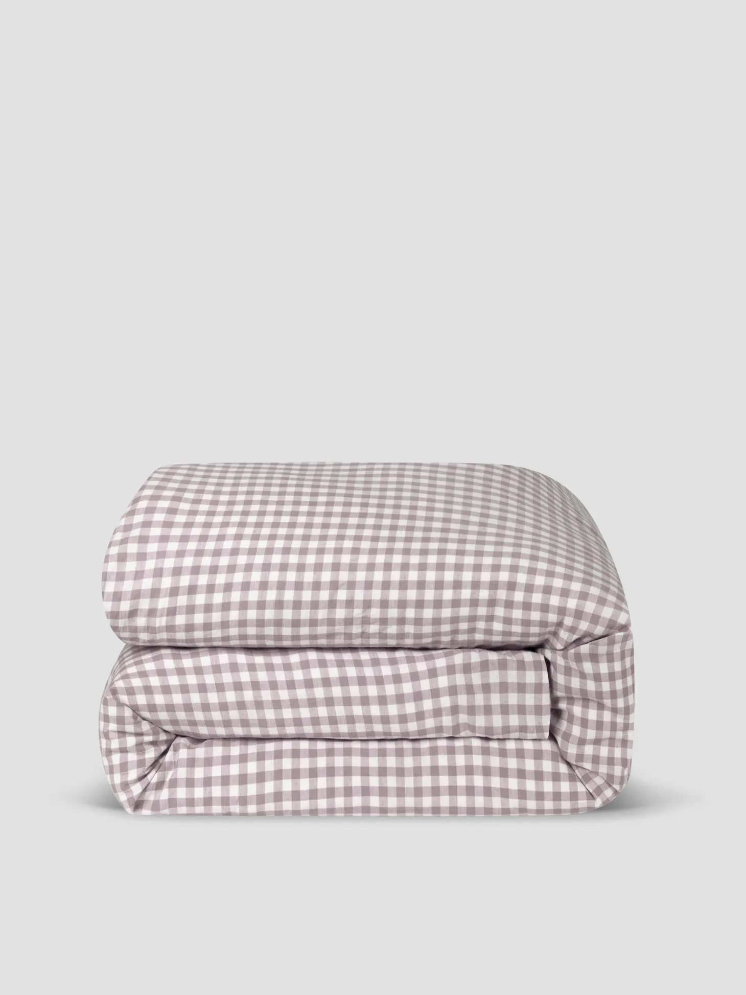 Elderberry Gingham Linen Blend Duvet Cover