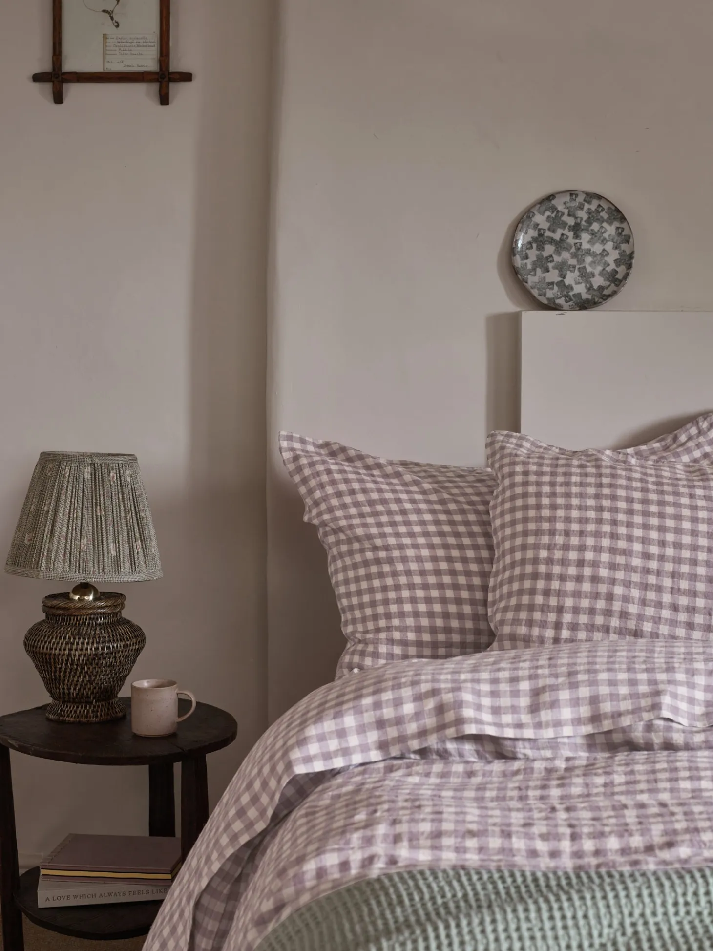 Elderberry Gingham Linen Blend Duvet Cover