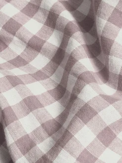 Elderberry Gingham Linen Blend Fitted Sheet