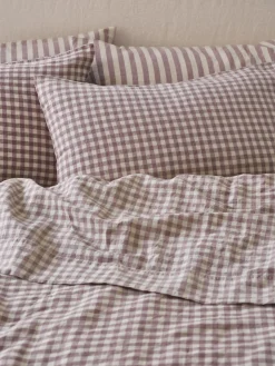 Elderberry Gingham Linen Blend Pillowcase (Pair)