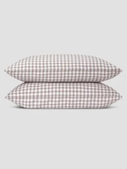 Elderberry Gingham Linen Blend Pillowcase (Pair)
