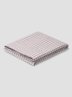 Elderberry Gingham Linen Blend Flat Sheet