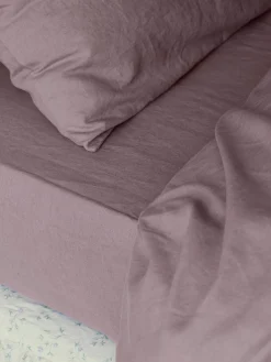 Elderberry Linen Blend Fitted Sheet