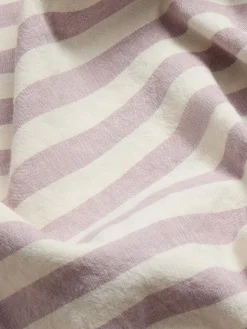 Elderberry Pembroke Stripe Linen Blend Flat Sheet