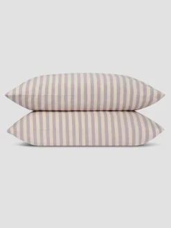Elderberry Pembroke Stripe Linen Blend Pillowcase (Pair)
