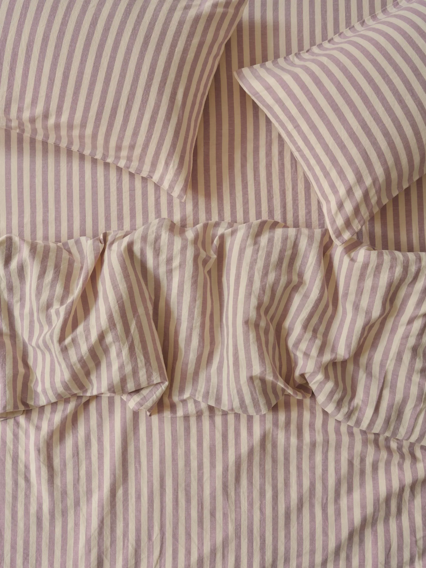 Elderberry Pembroke Stripe Linen Blend Duvet Cover