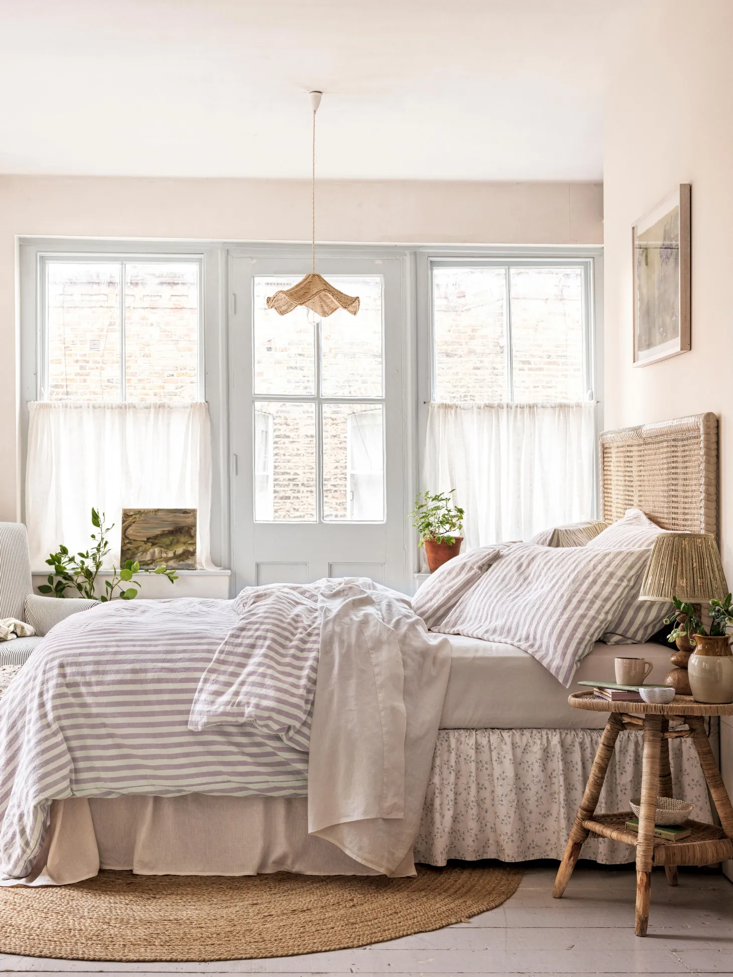 Elderberry Pembroke Stripe Linen Blend Duvet Cover