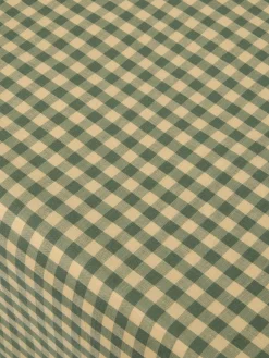 Elm Green & Butter Yellow Gingham Linen Blend Tablecloth