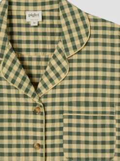 Elm Green & Butter Yellow Gingham Cotton Shorts Set