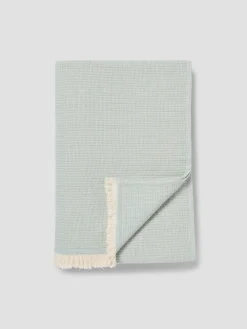 Elm Green Cotton Textured Throw