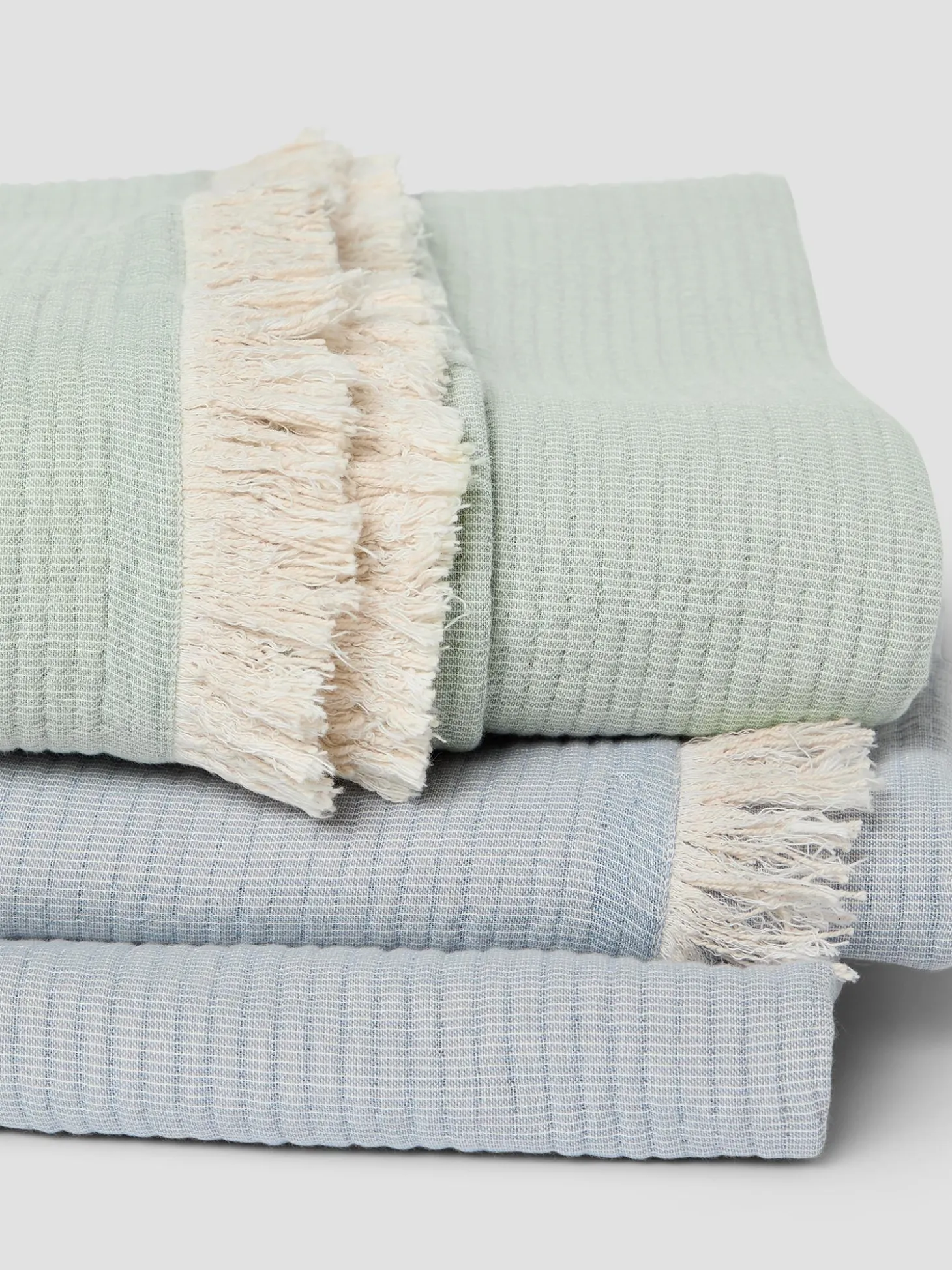 Elm Green Cotton Textured Throw