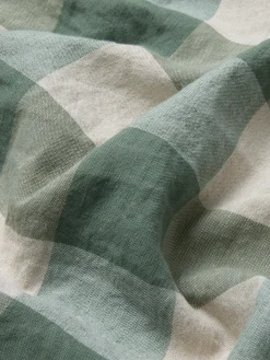Elm Green Emsworth Plaid Linen Blend Pillowcase (Pair)
