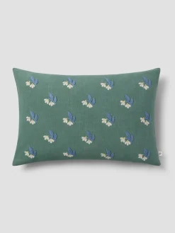 Elm Green Snowdrop Embroidered Filled Cushion