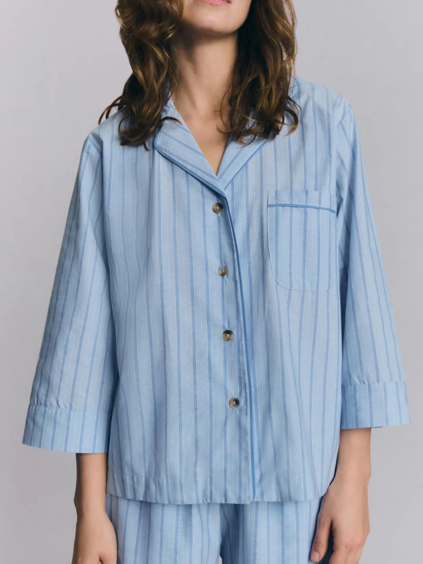 Favorite Stripe Cotton Cropped Pajama Set