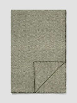 Fern Green Herringbone Wool Blanket