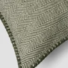 Fern Green Herringbone Wool Rectangle Cushion Cover