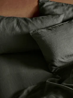 Fern Green 100% Linen Fitted Sheet