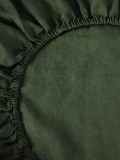 Fern Green 100% Linen Fitted Sheet