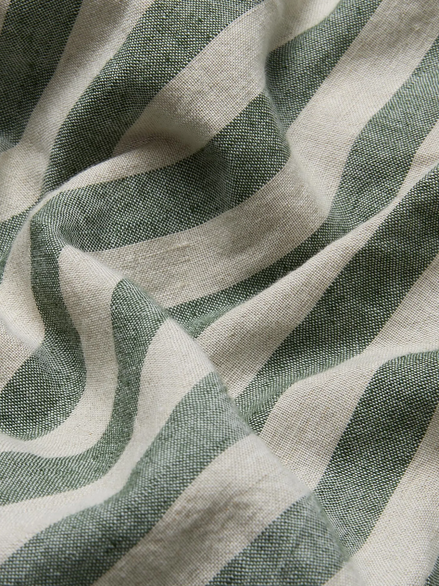 Fern Pembroke Stripe Linen Blend Fitted Sheet