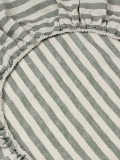 Fern Pembroke Stripe Linen Blend Fitted Sheet