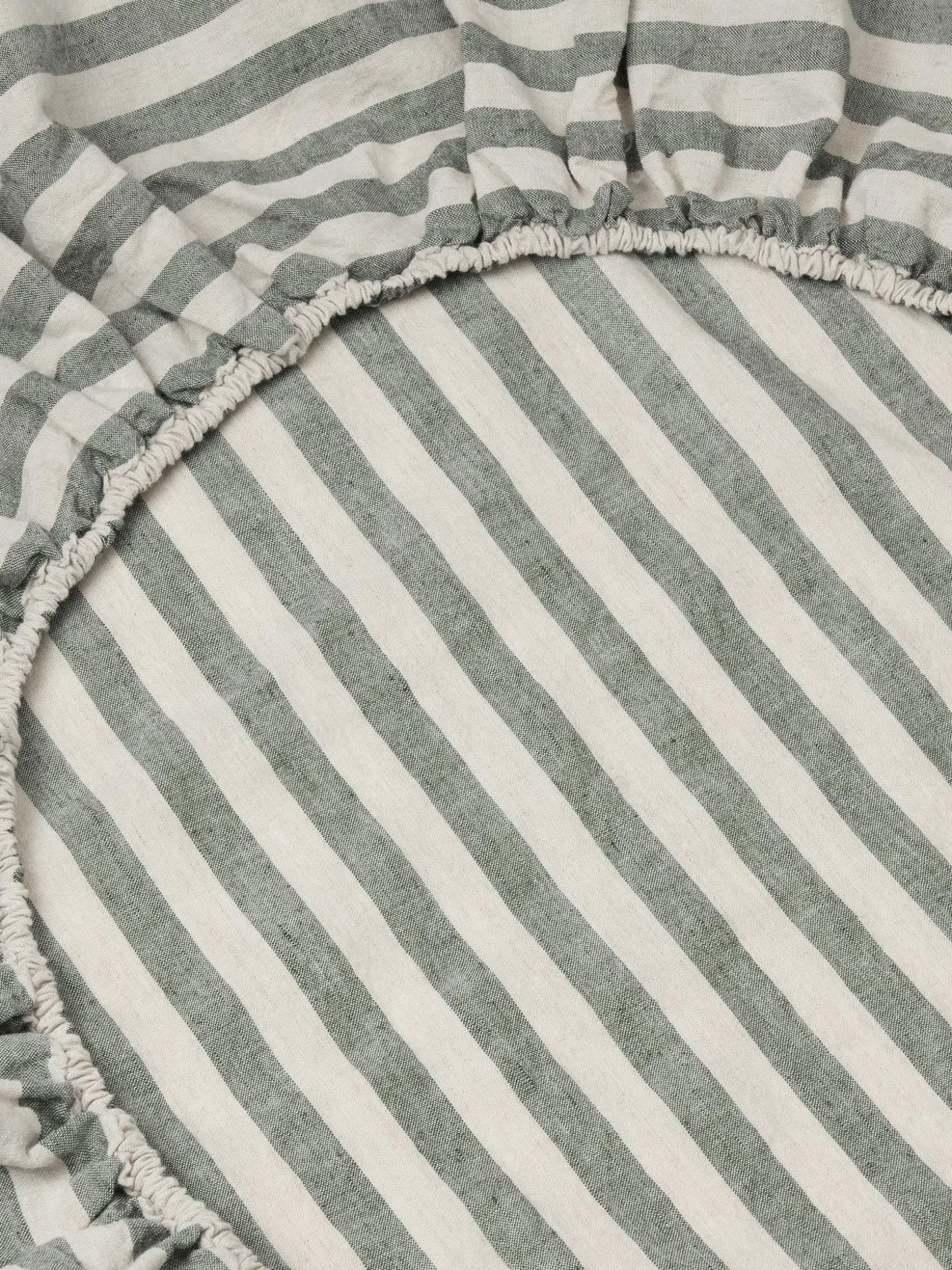 Fern Pembroke Stripe Linen Blend Fitted Sheet