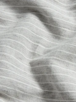Gray Mini Stripe Linen Blend Duvet Cover