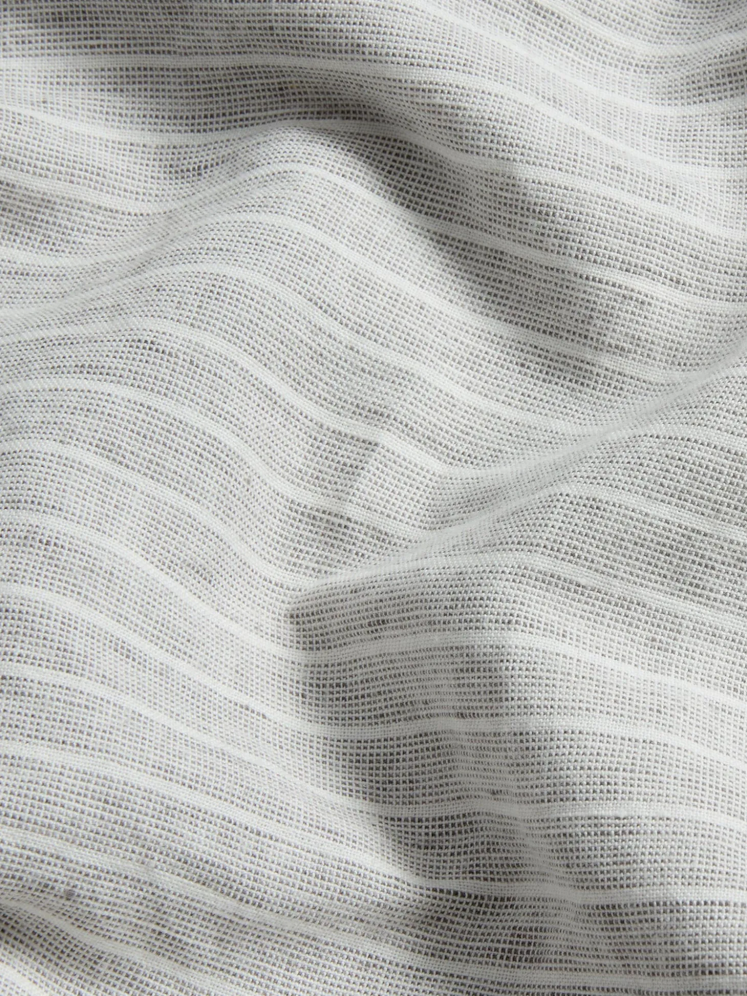 Gray Mini Stripe Linen Blend Duvet Cover