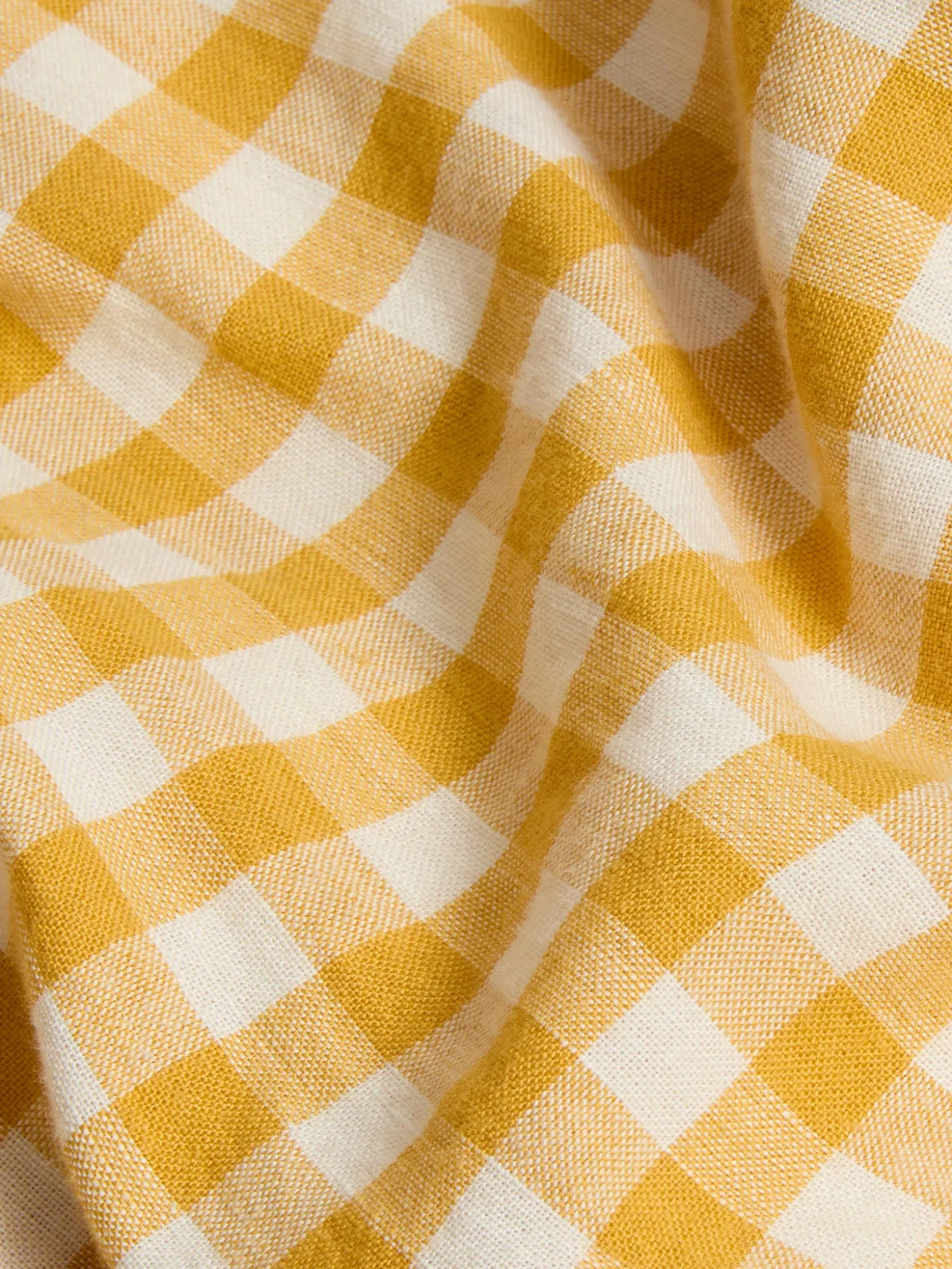 Honey Gingham Linen Blend Duvet Cover