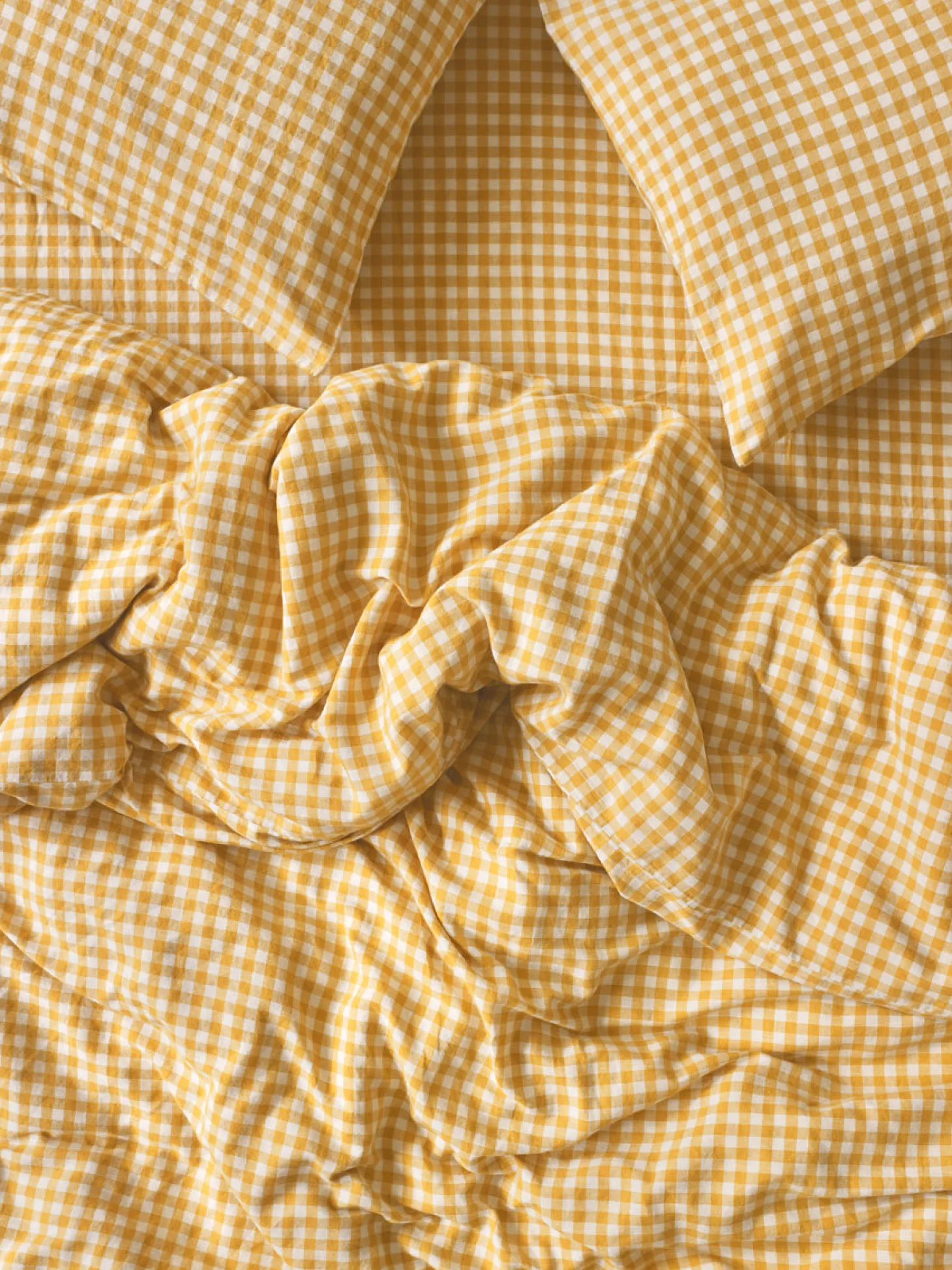 Honey Gingham Linen Blend Duvet Cover