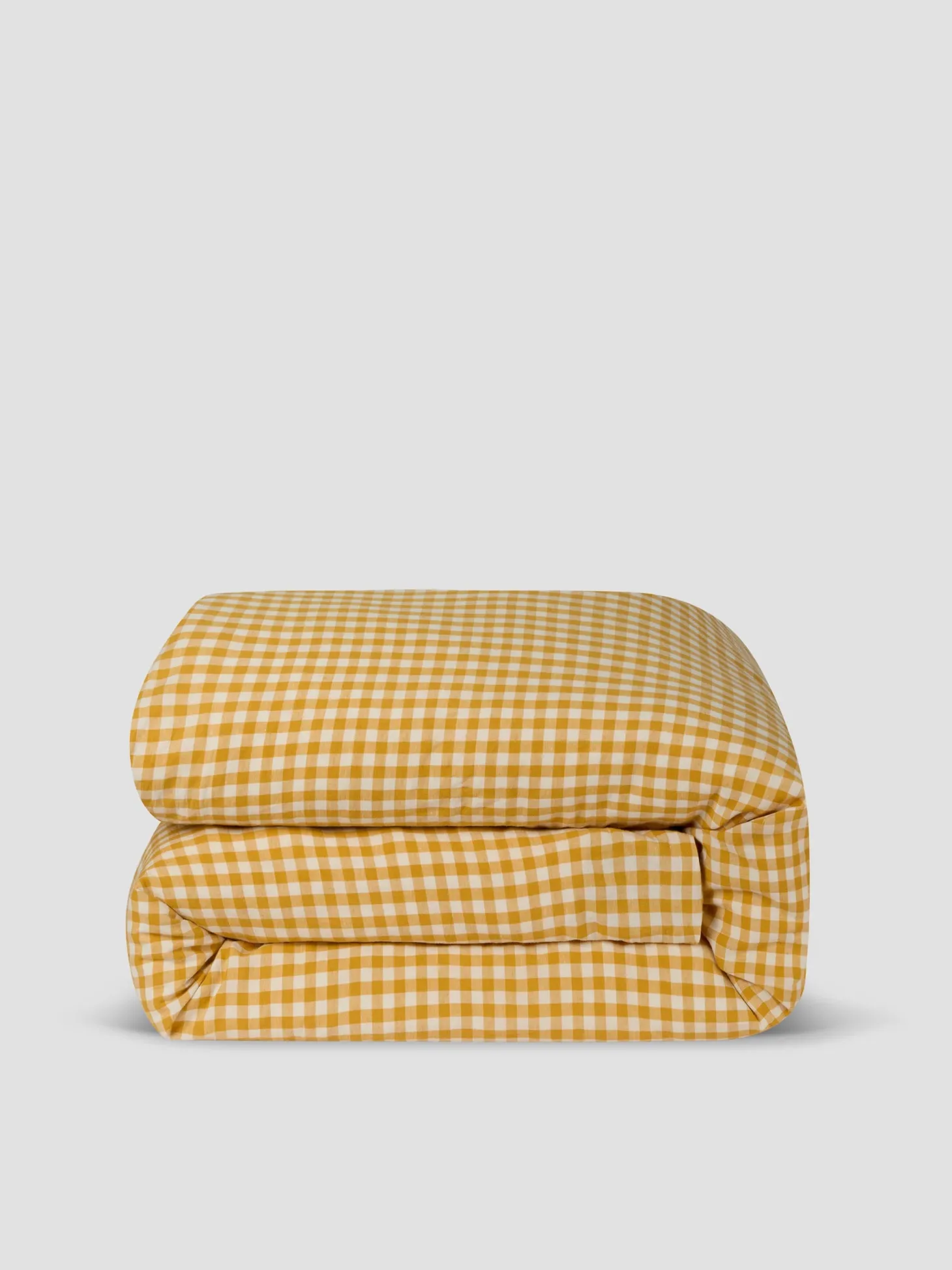 Honey Gingham Linen Blend Duvet Cover