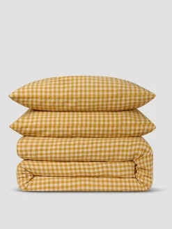 Honey Gingham Linen Blend Duvet Set