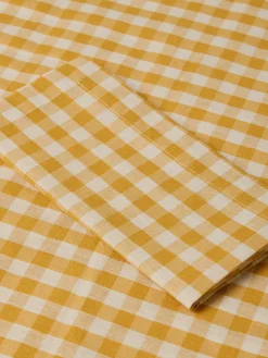 Honey Gingham Linen Blend Napkins Set of 4