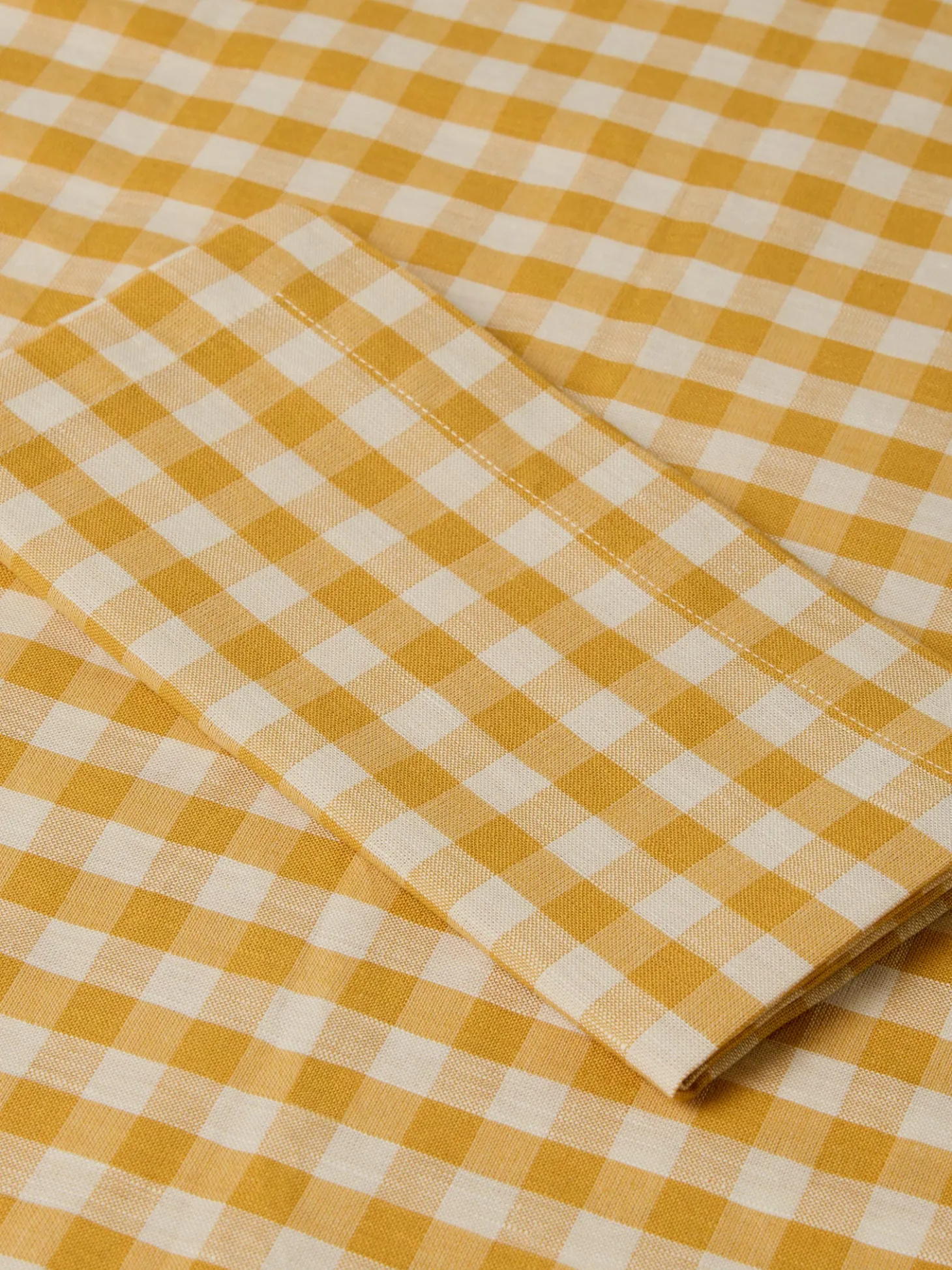Honey Gingham Linen Blend Napkins Set of 4