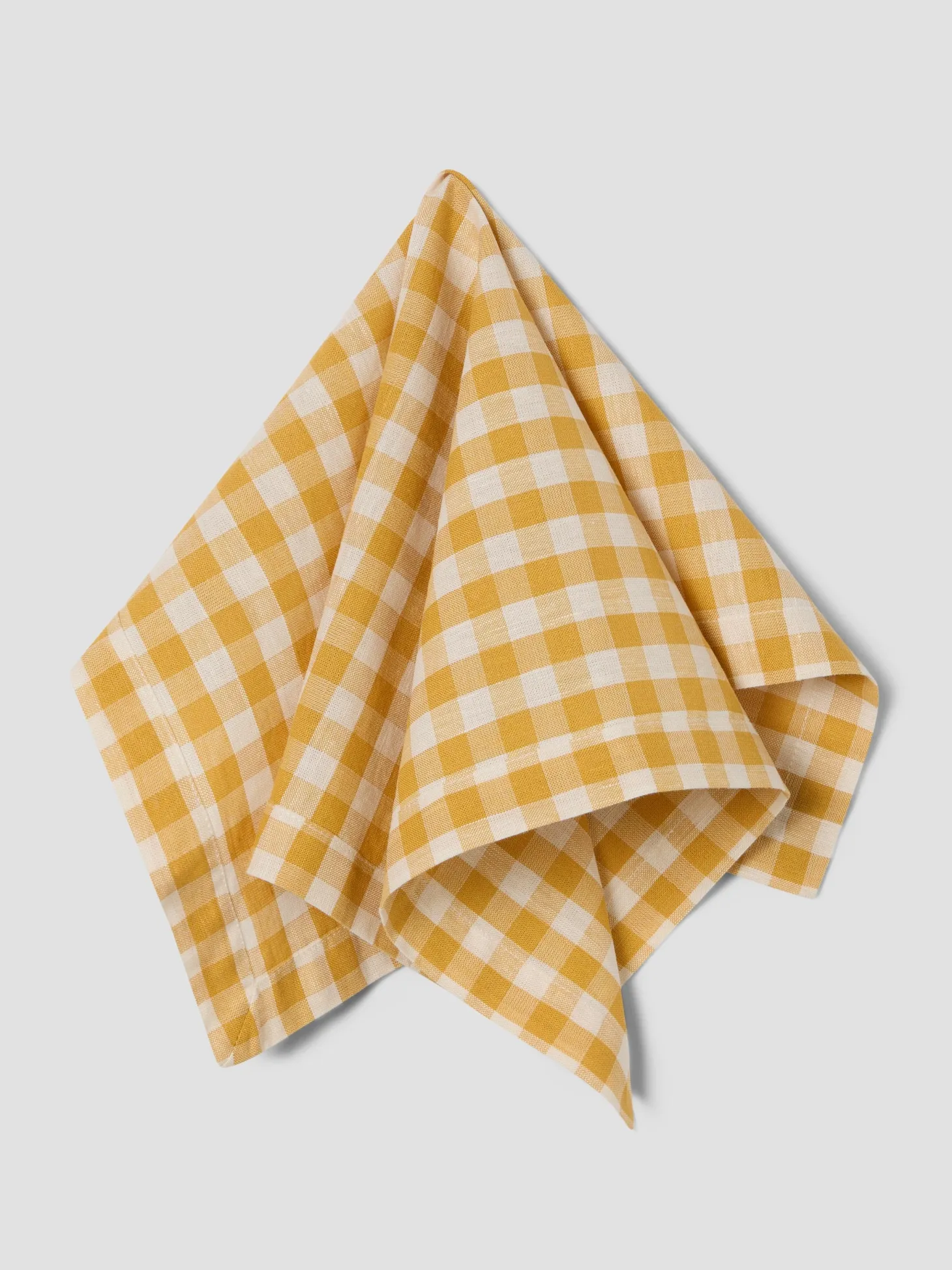 Honey Gingham Linen Blend Napkins Set of 4