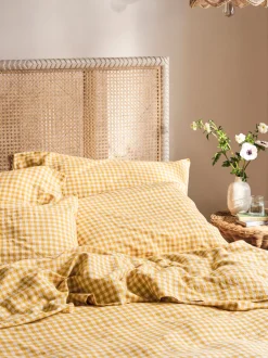 Honey Gingham Linen Blend Pillowcase (Pair)