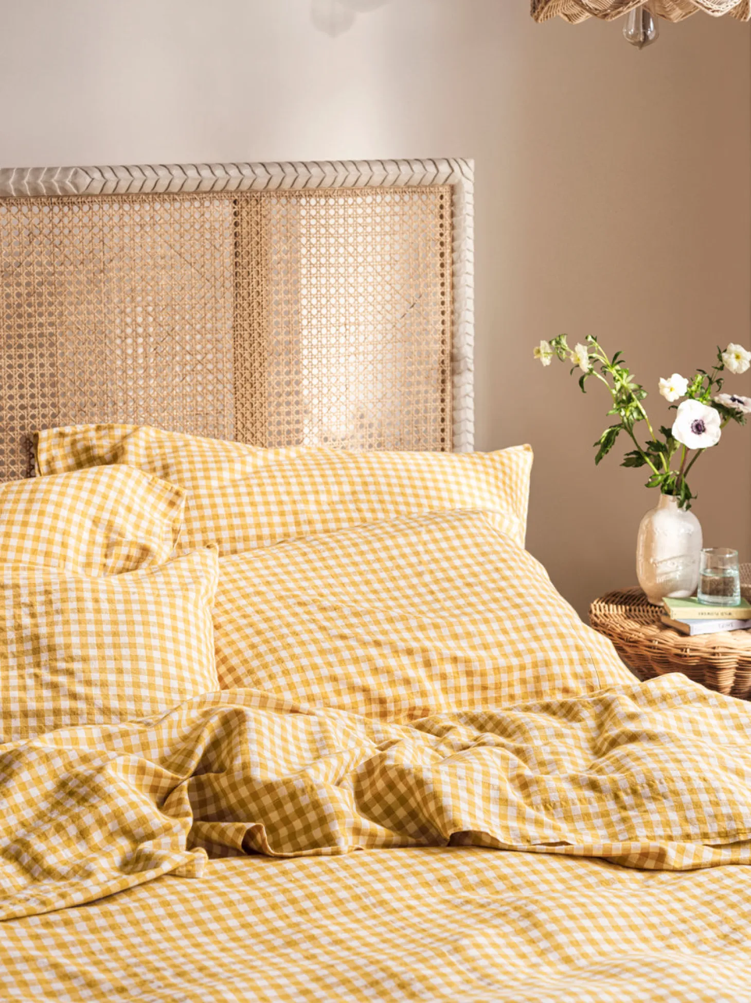 Honey Gingham Linen Blend Pillowcase (Pair)