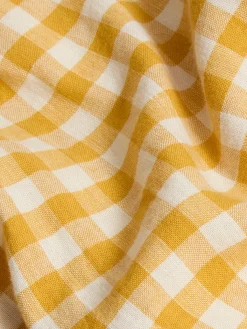 Honey Gingham Linen Blend Sheet Set