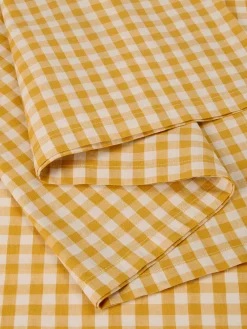 Honey Gingham Linen Blend Table Runner