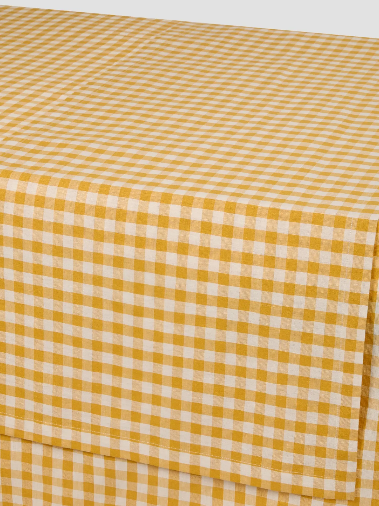 Honey Gingham Linen Blend Table Runner