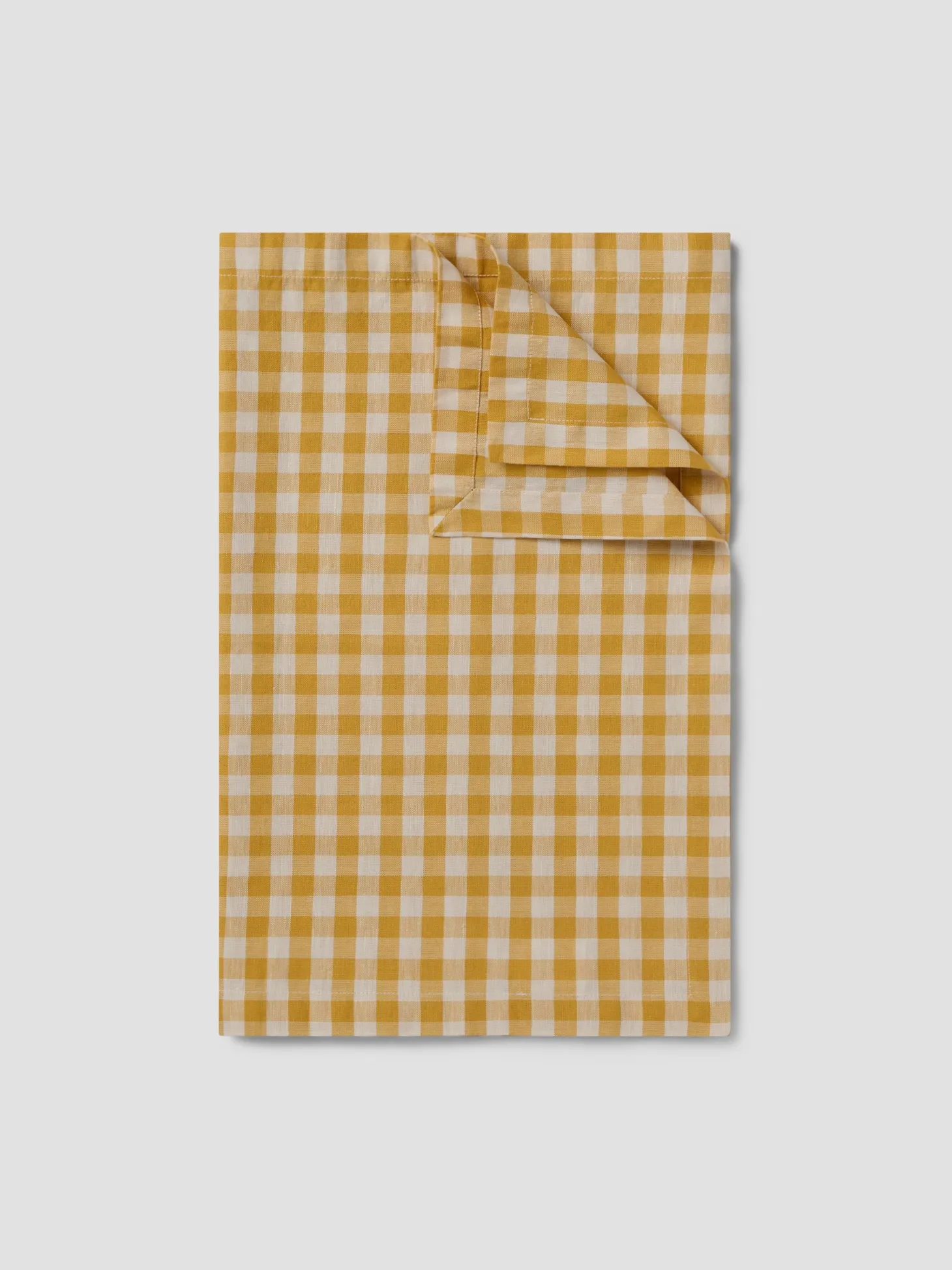 Honey Gingham Linen Blend Table Runner