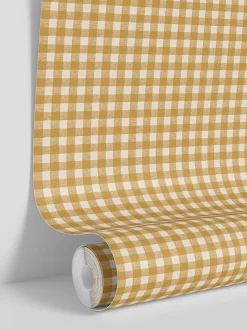 Honey Gingham Wallpaper