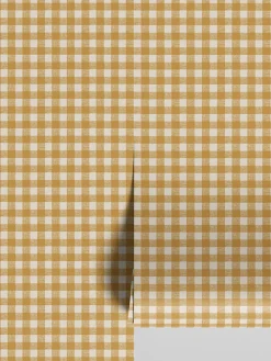 Honey Gingham Wallpaper
