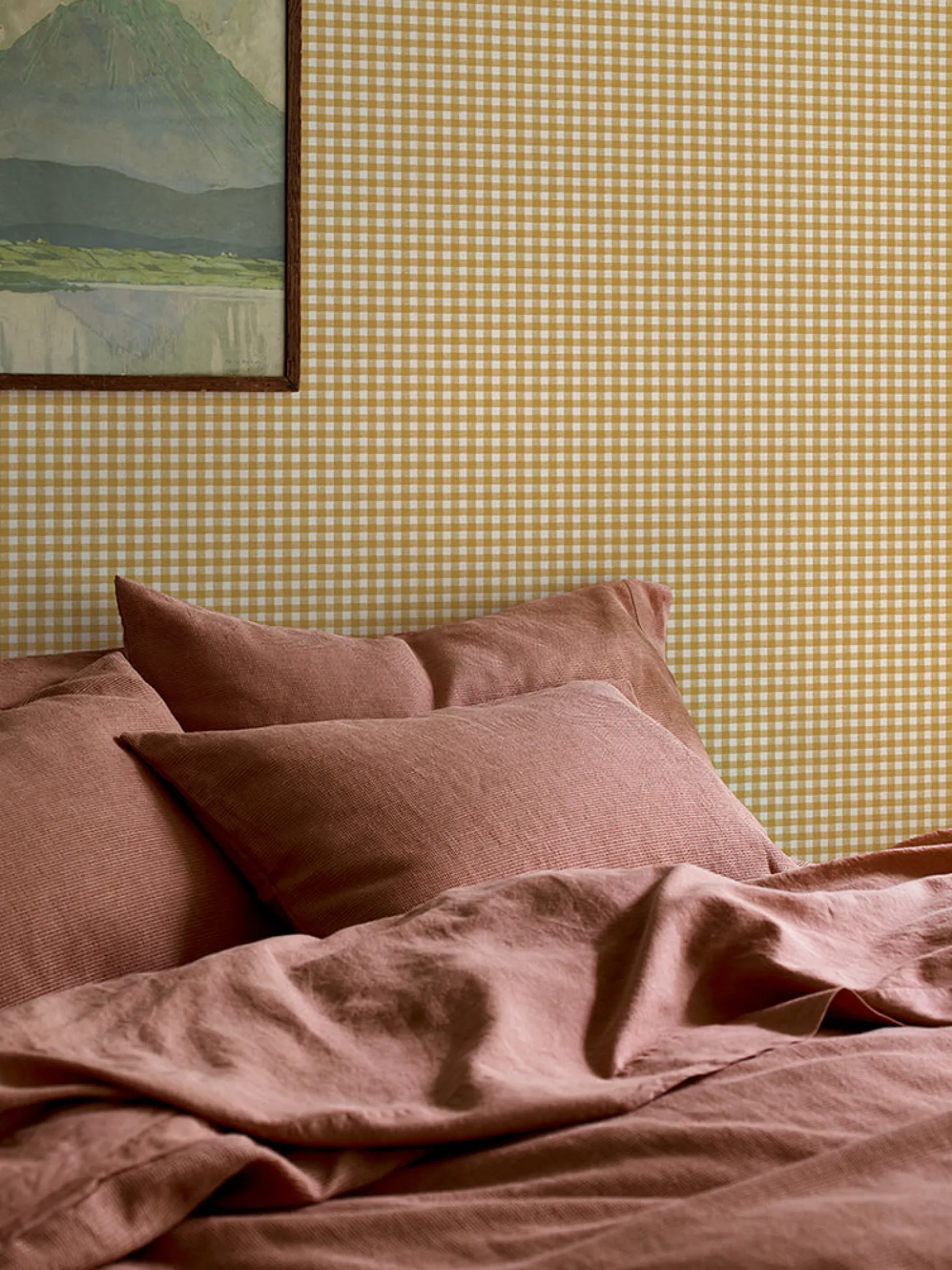 Honey Gingham Wallpaper