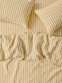 Honey Pembroke Stripe Linen Blend Duvet Cover