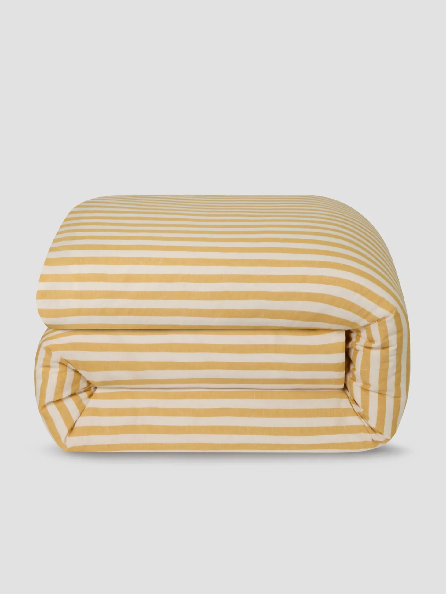 Honey Pembroke Stripe Linen Blend Duvet Cover