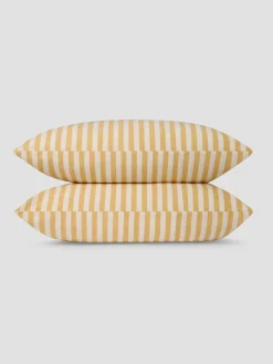 Honey Pembroke Stripe Linen Blend Pillowcases (Pair)