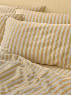 Honey Pembroke Stripe Linen Blend Pillowcases (Pair)