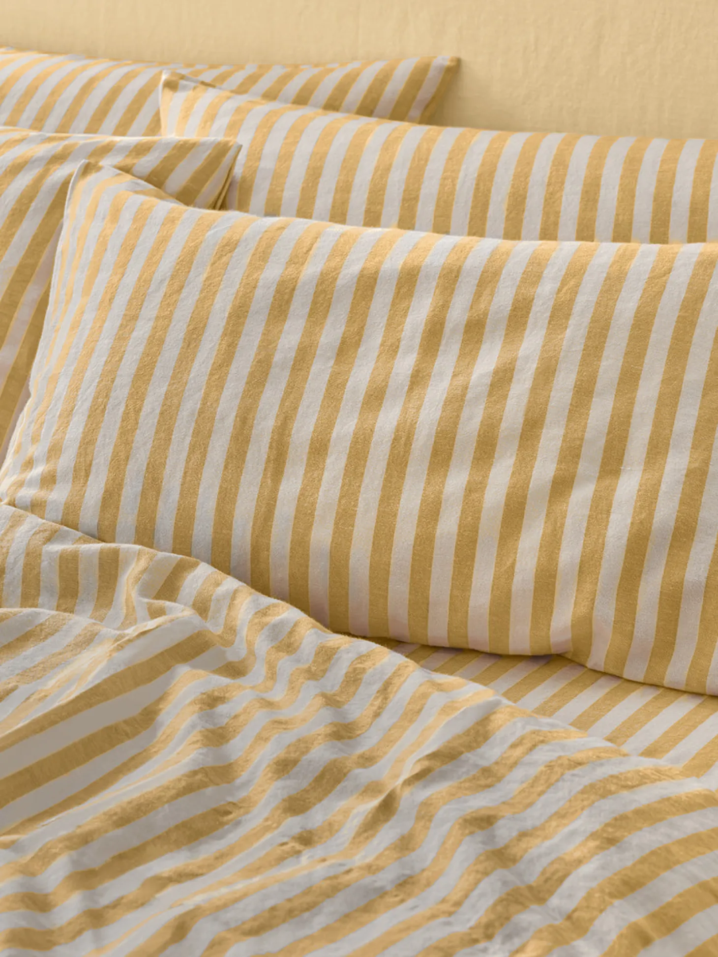 Honey Pembroke Stripe Linen Blend Pillowcases (Pair)