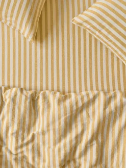 Honey Pembroke Stripe Linen Blend Fitted Sheet